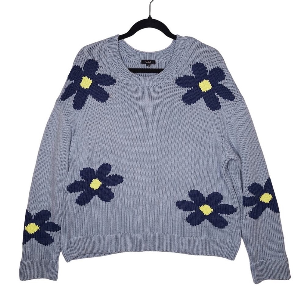 Rails Blue Floral Crew Neck Sweater